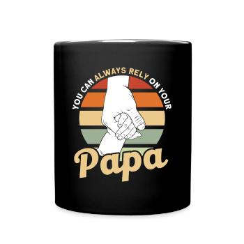 Zuverlässig Vater Vati Papa - Tasse einfarbig - Schwarz - Vorne
