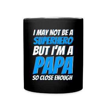 Superheld Vater Vati Papa - Tasse einfarbig - Schwarz - Vorne