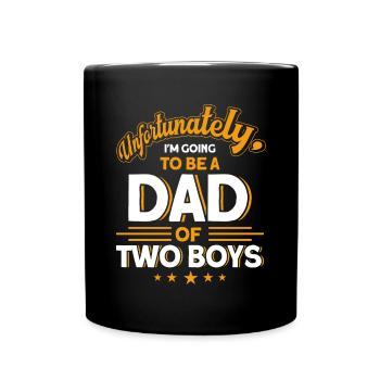 Prix Père Papa Deux Garçons - Mug uni - noir - Devant