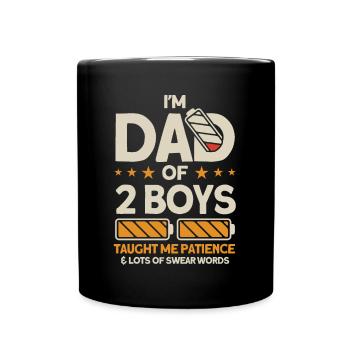Vendanges Père Papa Deux garçons - Mug uni - noir - Devant