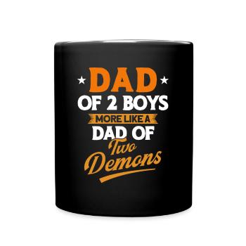 Démons Père Papa Deux Garçons - Mug uni - noir - Devant