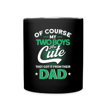 Vendanges Père Papa Deux garçons - Mug uni - noir - Devant