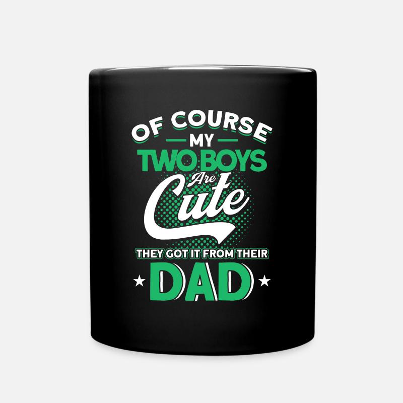 Weinlese Vater Papa Zwei Jungen - Tasse einfarbig - Schwarz