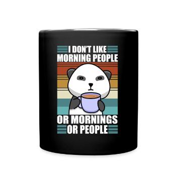 Sarcastic Panda Coffee Moody Lazy Animal - Full Colour Mug - black - Front