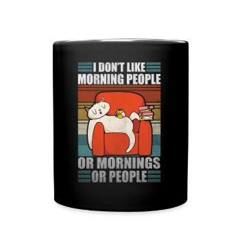 Café sarcastique cat Moody Lazy Kitty - Mug uni - noir - Devant