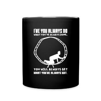 Wisdom Hamster Wheel Escape Entrepreneur - Full Colour Mug - black - Front