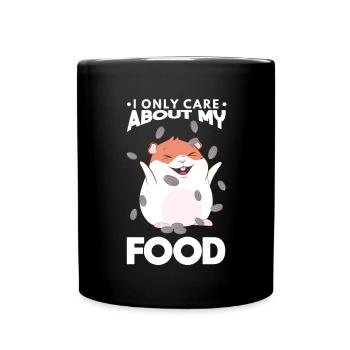 Only Care About My Food Hamster Hamster Cheeks - Full Colour Mug - black - Front