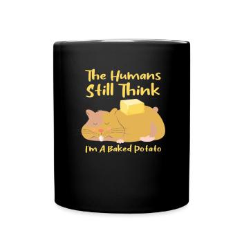Hamster Rodent People Think Baked Potato - Full Colour Mug - black - Front