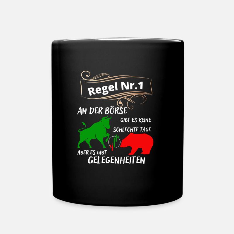 Bulle und Bär die Tiere der Börse und der Aktien - Tasse einfarbig - Schwarz