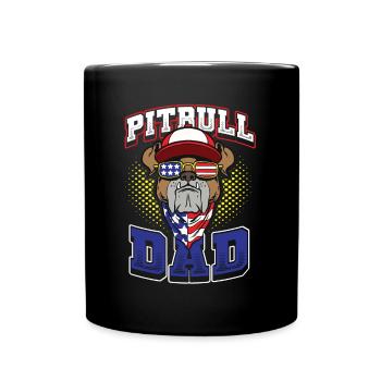 Amerikanischer Pitbull Dad 4. Juli - Tasse einfarbig - Schwarz - Vorne