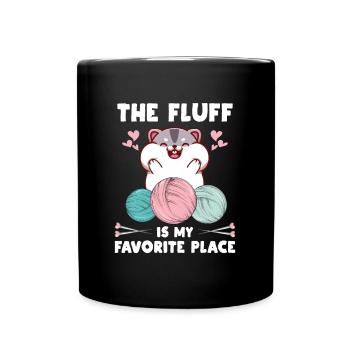 Hamster Knitting Crochet Cotton Wool Wool Favorite Place - Full Colour Mug - black - Front
