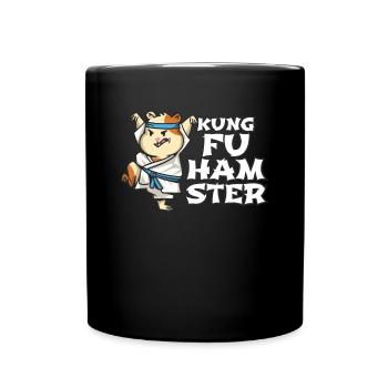 Kung Fu Hamster Martial Arts Rodent Fighter Gift - Full Colour Mug - black - Front