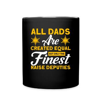 Bester Papa Hilfssheriff Papa Vater - Tasse einfarbig - Schwarz - Vorne