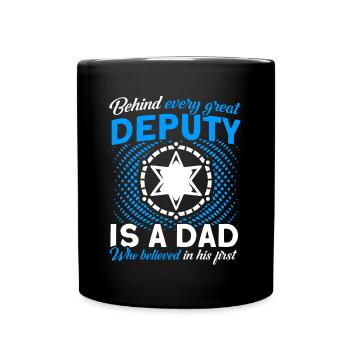 Papa Shérif adjoint Papa Père - Mug uni - noir - Devant