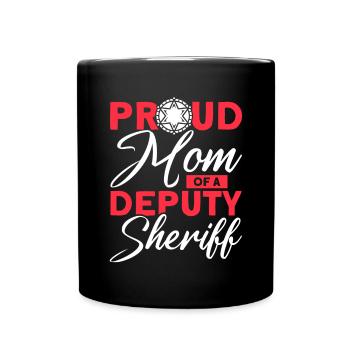Stolze Mama Hilfssheriff Mama Mutter - Tasse einfarbig - Schwarz - Vorne