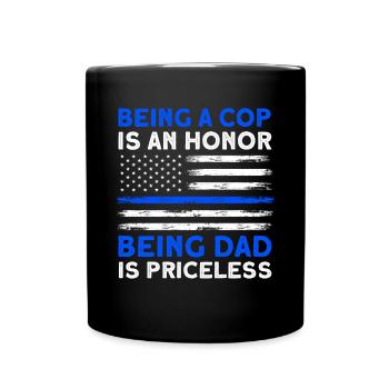 Papa PoliceMan Police Grand-père - Mug uni - noir - Devant
