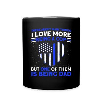 Policier et père Policier Grand-père de la police - Mug uni - noir - Devant