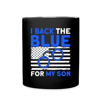 Amerikanisch Polizist Polizei Polizei Großvater - Tasse einfarbig - Schwarz - Vorne