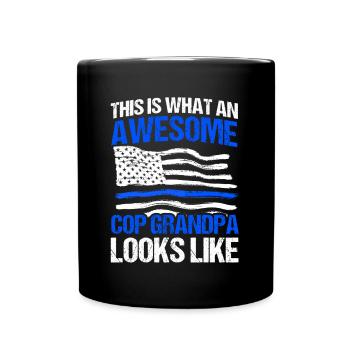 Policier américain Police Police Grand-père - Mug uni - noir - Devant