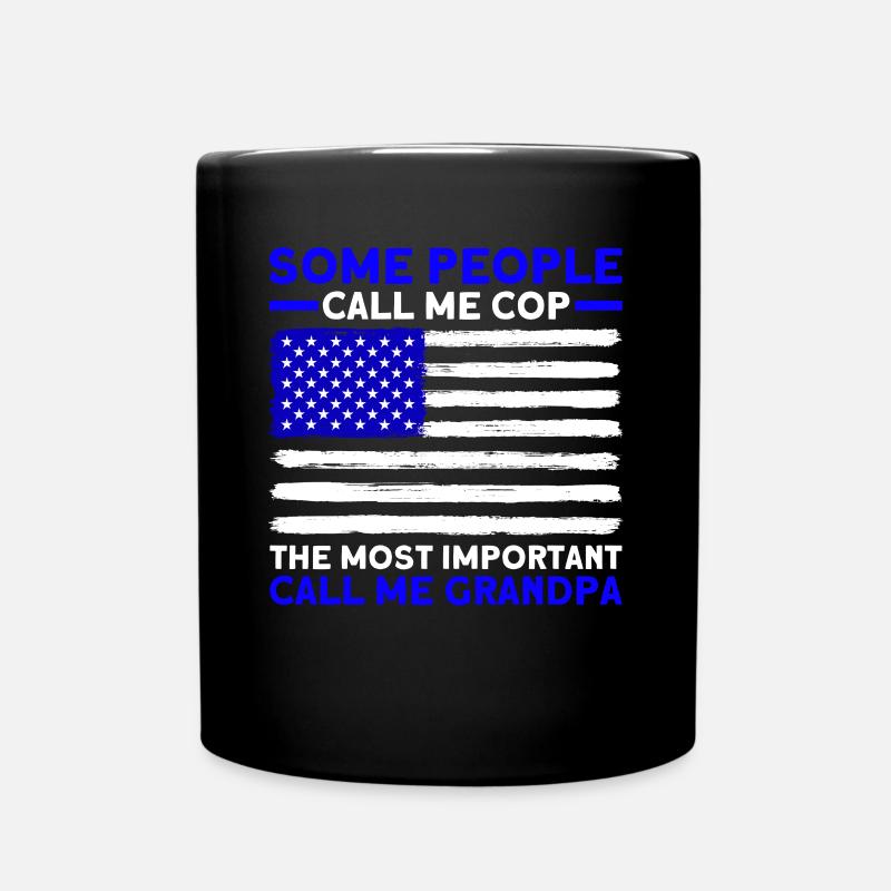 Amerikanisch Polizist Polizei Polizei Großvater - Tasse einfarbig - Schwarz