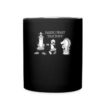 Chess Chess Pieces Knight Horse Father Will Pony - Full Colour Mug - black - Front