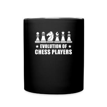 Evolution Of Chess Players Schachfiguren Geschenk - Tasse einfarbig - Schwarz - Vorne