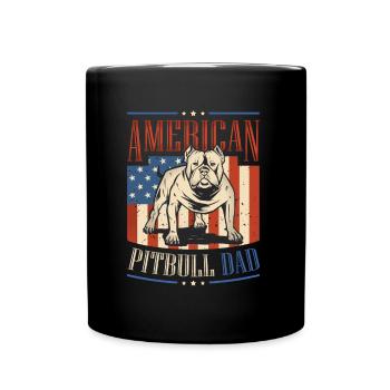 American Pitbull Dad 4. Juli - Tasse einfarbig - Schwarz - Vorne