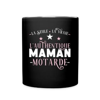 Maman Motarde idée cadeau citation passion moto - Mug uni - noir - Devant