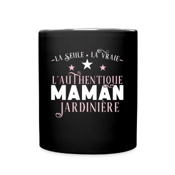 Maman Jardinière idée cadeau Jardin, Paysagiste - Mug uni - noir - Devant