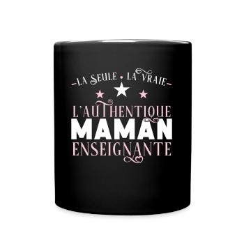 Maman Enseignante humour professeure Idée Cadeau - Mug uni - noir - Devant