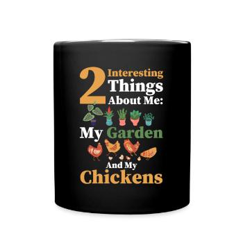 Gardening Gardener Chicken Farmer Chicken Feeder - Full Colour Mug - black - Front