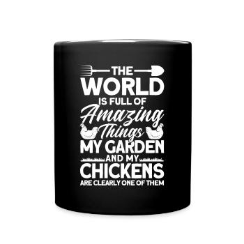 Gardening Gardener Chicken Farmer Chicken Feeder - Full Colour Mug - black - Front