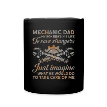 Fils Père Mécanicien Père Famille - Mug uni - noir - Devant