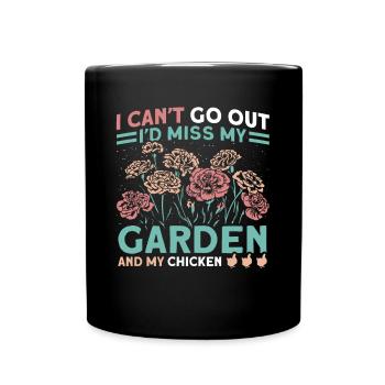 Gardening Gardener Chicken Farmer Chicken Feeder - Full Colour Mug - black - Front
