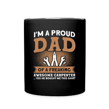 Fier Papa Père Charpentier Père Famille - Mug uni - noir - Devant