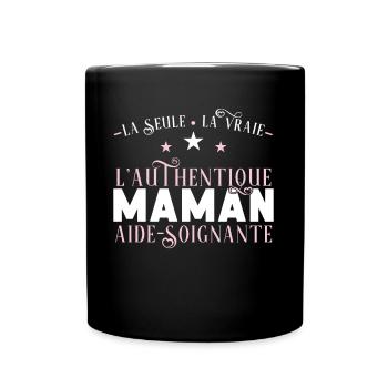 Maman Aide-soignante idée cadeau métier Humour - Mug uni - noir - Devant