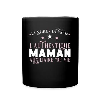 Auxiliaire de vie, idée cadeau aide à domicile - Mug uni - noir - Devant