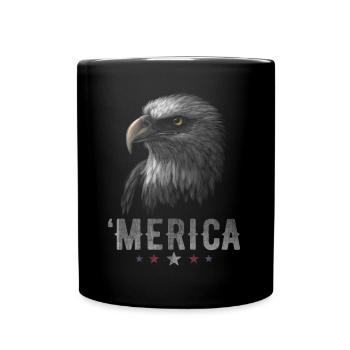 Eagle Patriotic Merica 4th of July USA - Full Colour Mug - black - Front