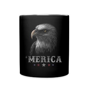 Eagle Patriotic Merica 4th of July American USA - Tasse einfarbig - Schwarz - Vorne