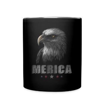 Merica Eagle 4th of July Men Women USA Patriotic - Full Colour Mug - black - Front