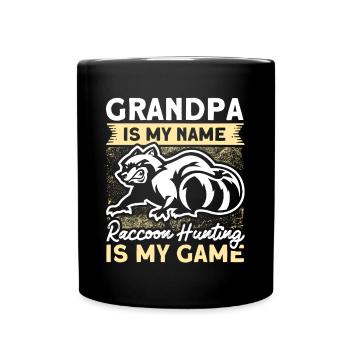 Grand-père raton laveur Chasse au raton laveur Chasse Vacances - Mug uni - noir - Devant