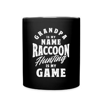 Grandpa Raccoon Hunting Raccoon Hunter Hunting Holiday - Full Colour Mug - black - Front