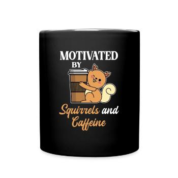 Motivates squirrel coffee coffee lovers - Full Colour Mug - black - Front