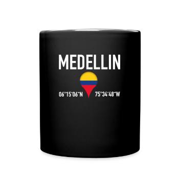 Medellin Breitengrad Standort In Kolumbien - Tasse einfarbig - Schwarz - Vorne