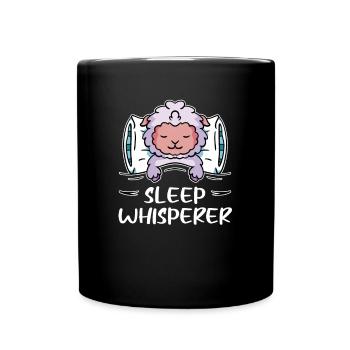 Sleep Whisperer Schlaf Schaaf Wortspiel Farmer - Tasse einfarbig - Schwarz - Vorne