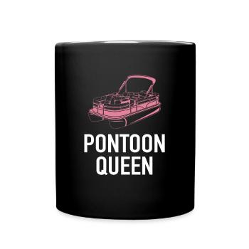 Pontoon Queen Segelboot Damen Segeln Geschenk - Tasse einfarbig - Schwarz - Vorne