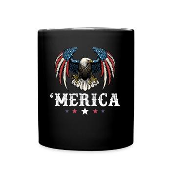 Eagle American Flag 4th of July Merica USA - Tasse einfarbig - Schwarz - Vorne