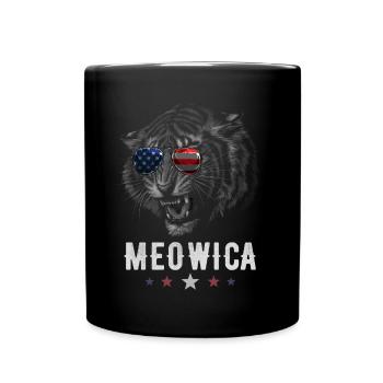 Tiger Merica 4 juillet USA Hommes Femmes American Fl - Mug uni - noir - Devant