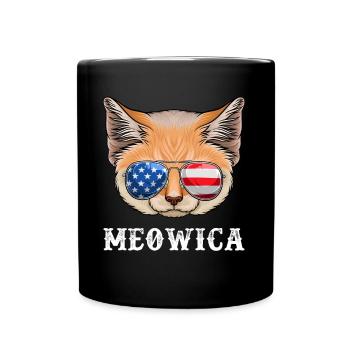Chat 4 juillet Hommes Femmes Chaton USA Drapeau américain - Mug uni - noir - Devant