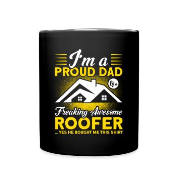 Fier Papa Père Couvreur Père Famille - Mug uni - noir - Devant